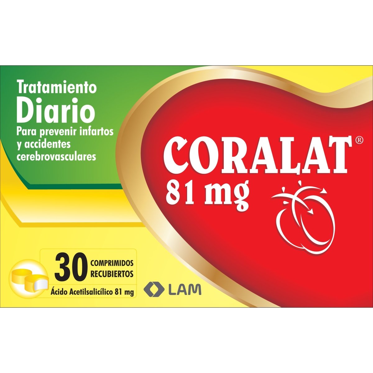 CORALAT 81 MG, 30 COMP - SUPERMIX