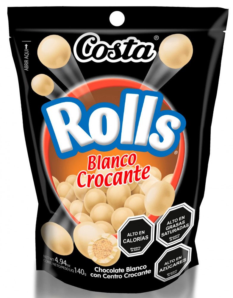 COSTA CHOCOLATE ROLLS BLANCO 140 GR - SUPERMIX