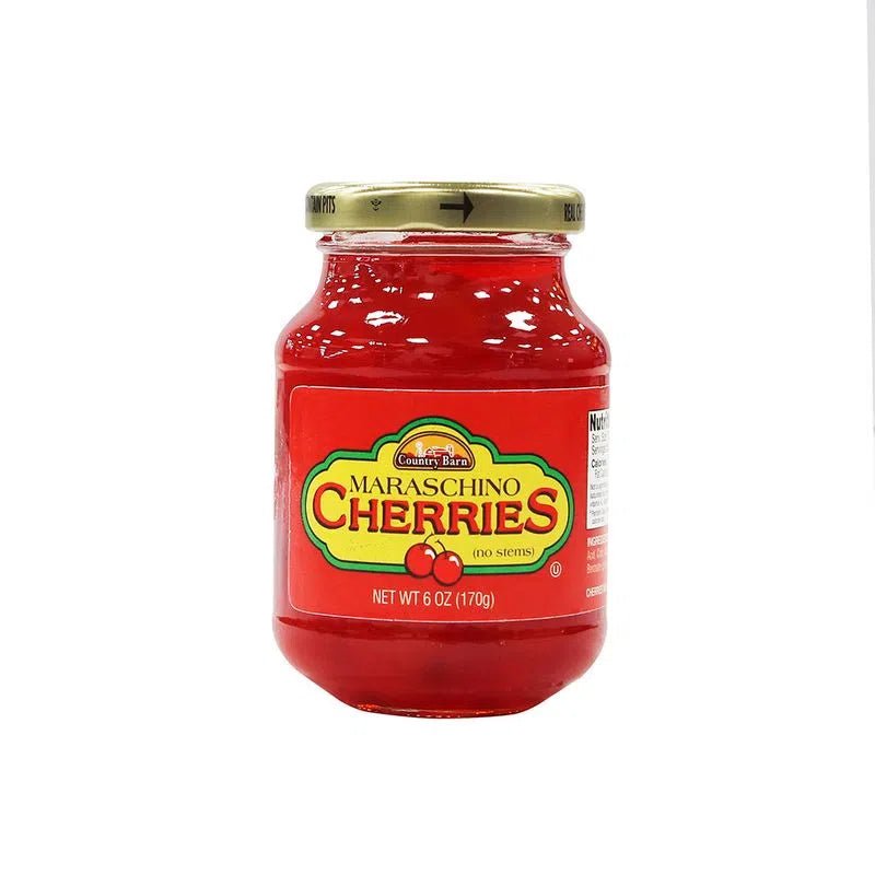 COUNTRY BARN RED MARASCHINO CHERRIES 6 OZ - SUPERMIX