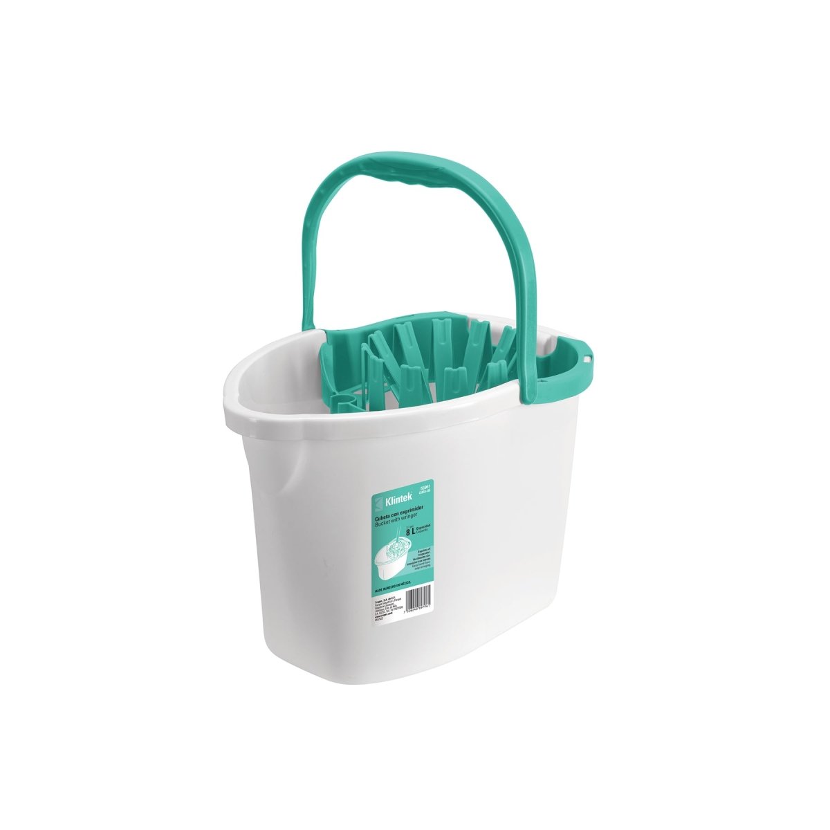 CUBETA PLÁSTICA CON EXPRIMIDOR, 8L.. - SUPERMIX