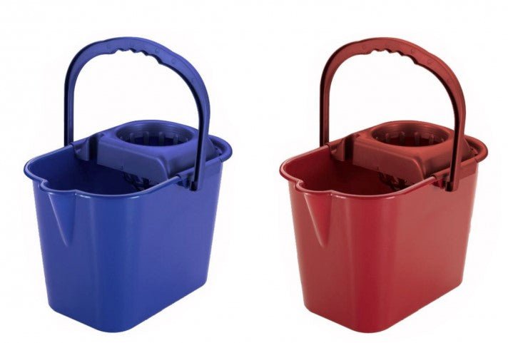 CUBO OVALDADO C/ESCURRIDOR 15L / AZUL, ROJO, GRIS - SUPERMIX