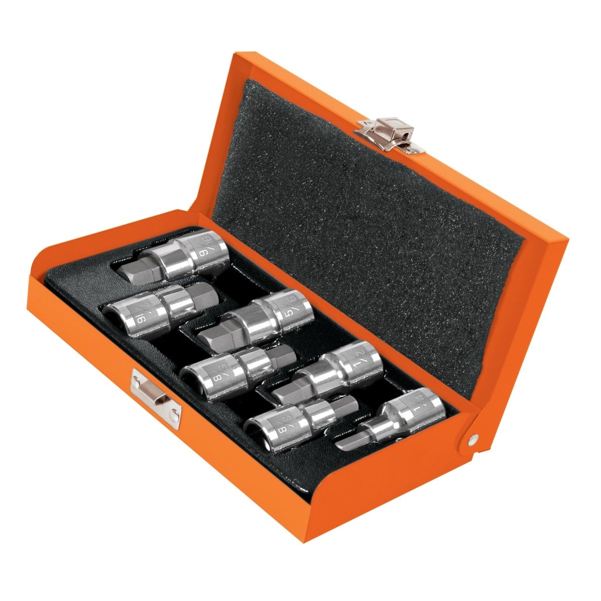 CUBOS MECANICOS PUNTA HEXAGONAL JUEGO DE 7 PIEZAS 1/4'' A 9/16'' STD Y MM ENTRADA 1/2" TRUPER.. - SUPERMIX