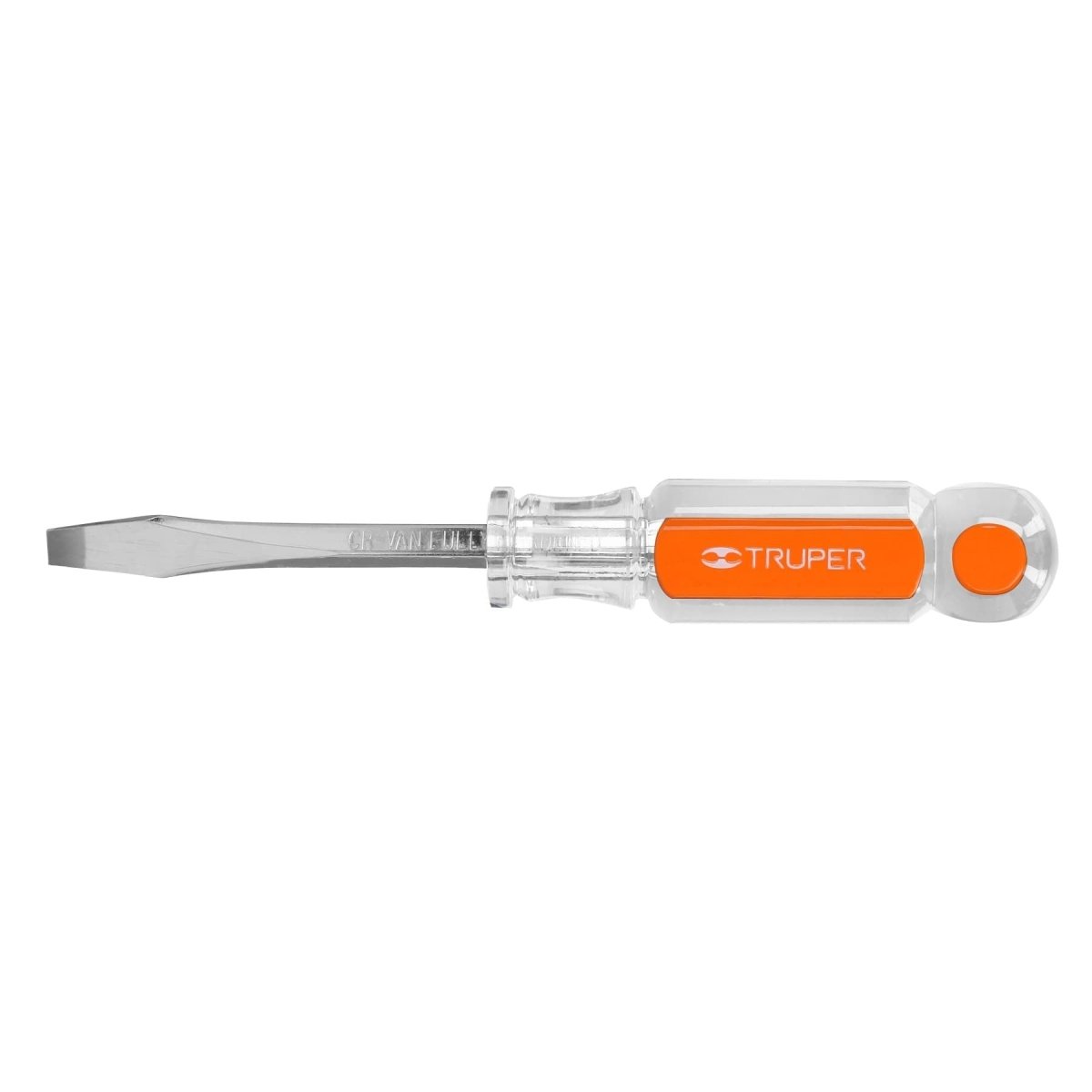 DESTORNILLADOR PLANO 1/4" X 4" PUNTA FINA MANGO DE ACETATO TRUPER - SUPERMIX