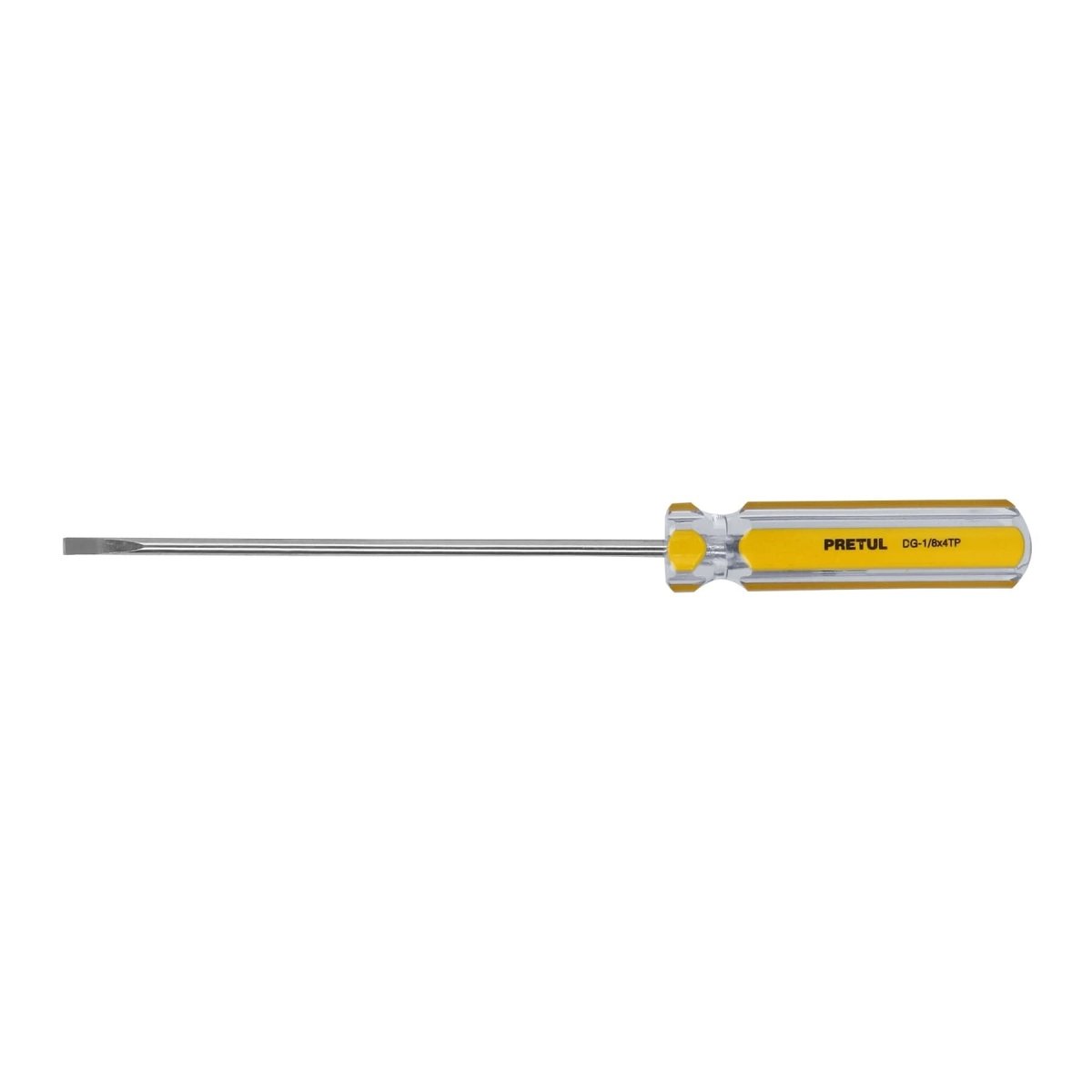 DESTORNILLADOR PLANO 1/8" X 4" PUNTA FINA MANGO PLASTICO PRETUL - SUPERMIX