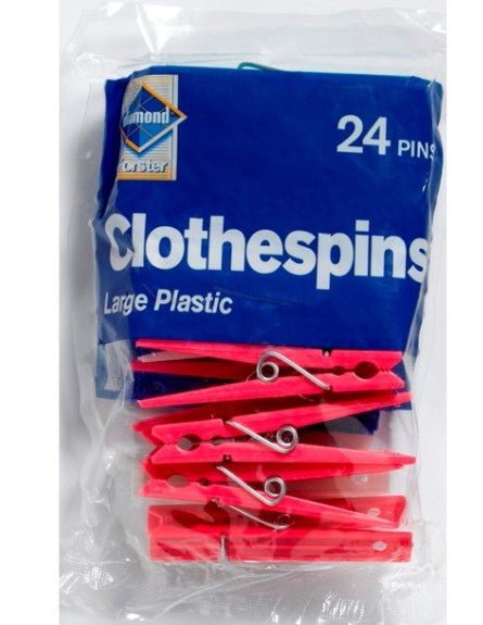 DIAMD CLOTHESPIN PLAS 24 CT - SUPERMIX