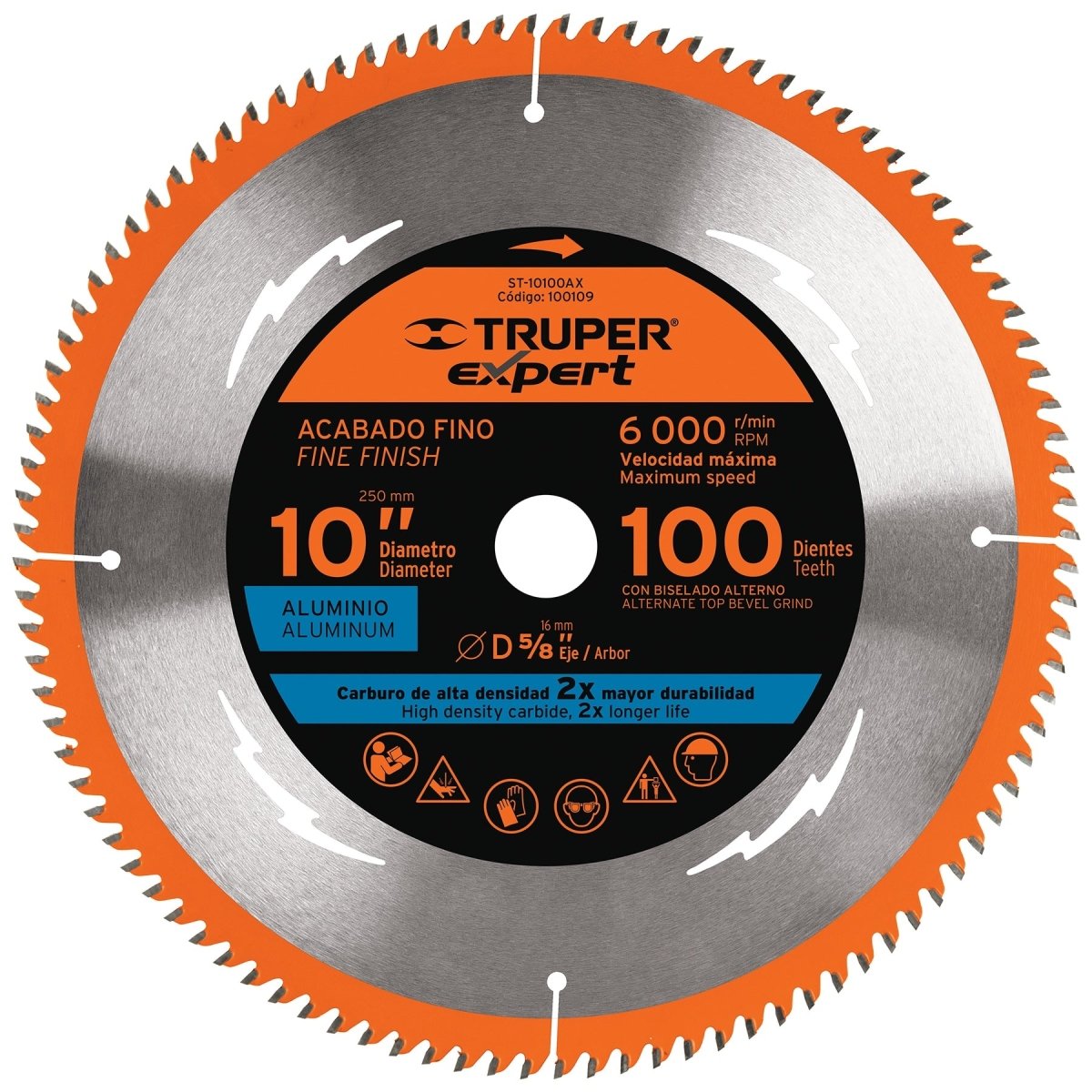 DISCO SIERRA 10" PARA ALUMINIO 100 DIENTES TRUPER EXPERT - SUPERMIX