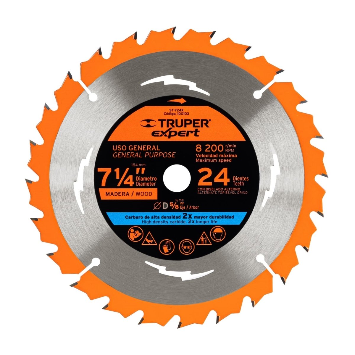 DISCO SIERRA 7 1/4" PARA MADERA 24 DIENTES TRUPER - SUPERMIX