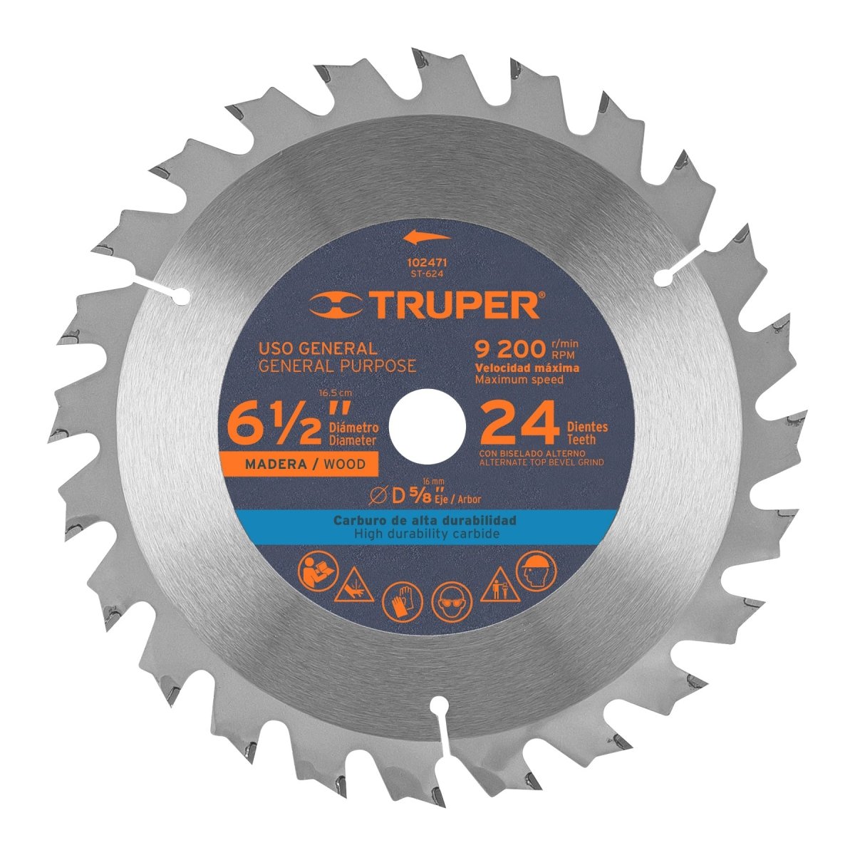 DISCO SIERRA CIRCULAR 6 - 1/2", 24 DIENTES - SUPERMIX