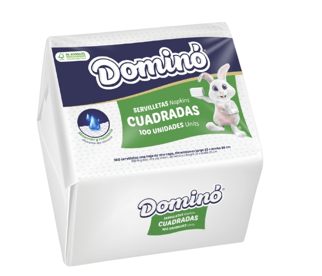 DOMINÓ SERVILLETAS NAPKINS CUADRADAS 100 UND - SUPERMIX