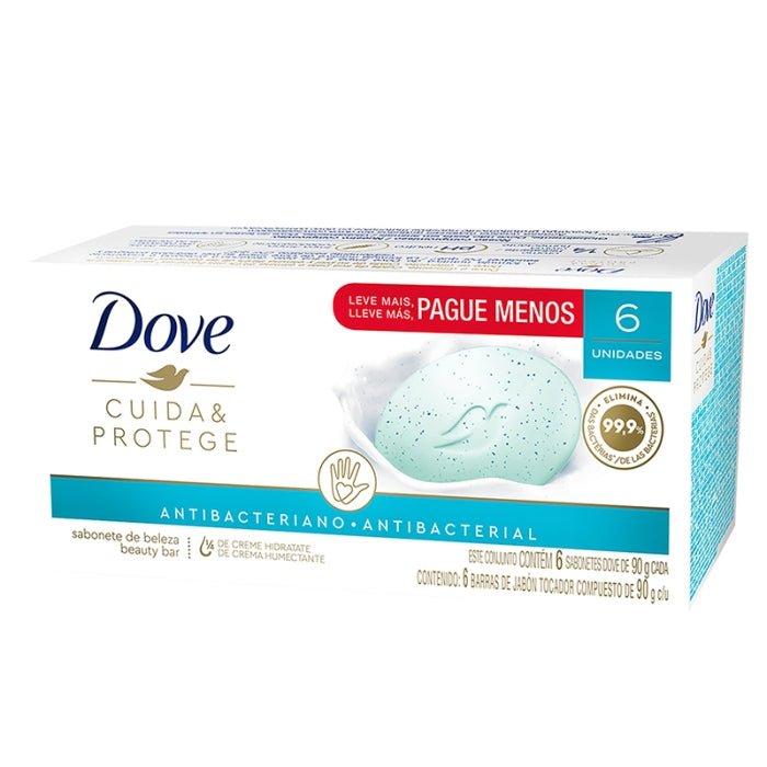 DOVE JABON CUIDA PROTEGE ANTIBACTERIAL 6 Unidad 90 GRS - SUPERMIX