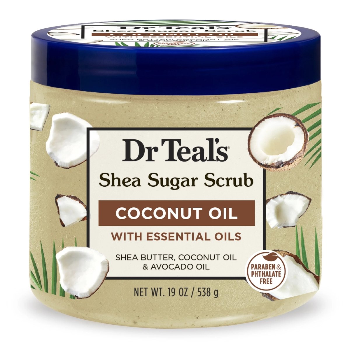 DR. TEAL SUGAR SCRUB COCONUT OIL 19OZ - SUPERMIX