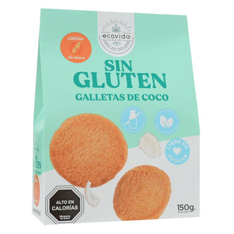 ECOVIDA GALLETA SIN GLUTEN COCO 150 GRS - SUPERMIX