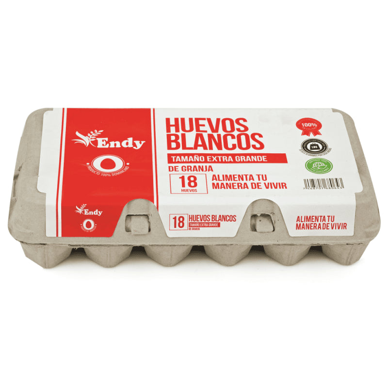ENDY HUEVO EXTRA GRANDE BLANCO 18/1 CARTON - SUPERMIX