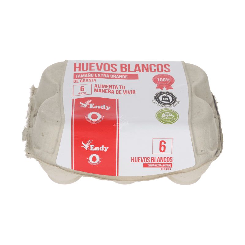 ENDY HUEVO EXTRA GRANDE BLANCO 6/1 CARTON - SUPERMIX