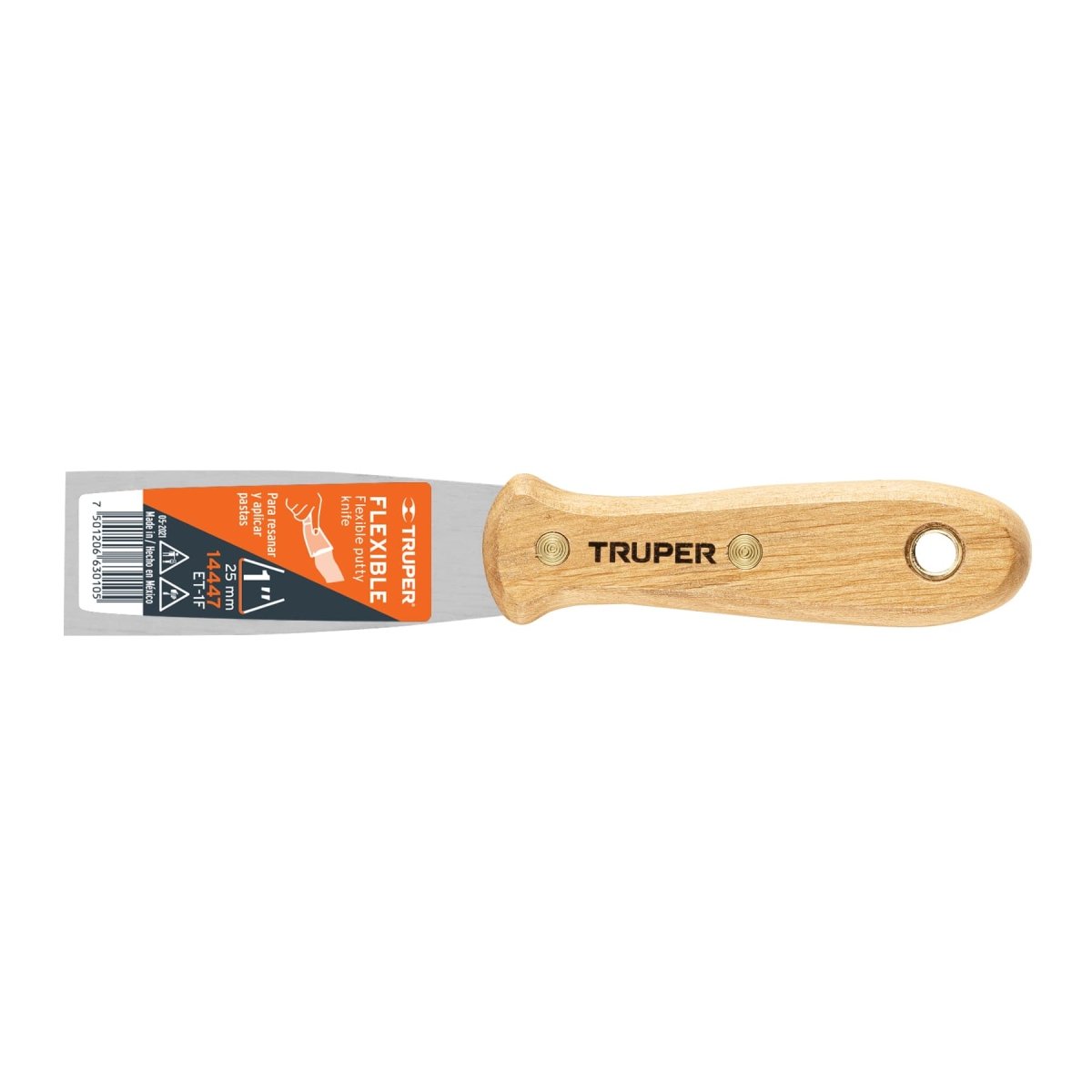 ESPATULA FLEXIBLE 6" DE METAL MANGO DE MADERA TRUPER - SUPERMIX
