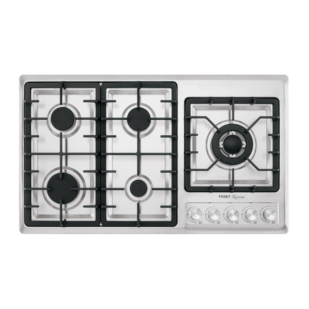 ESTUFA EMPOTRABLE 5 QUEMADORES 90CM, ACERO INOX. - SUPERMIX