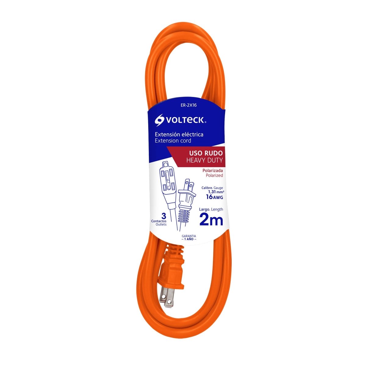 EXTENSION ELECTRICA 13AMP USO RUDO 6M VOLTECK - SUPERMIX