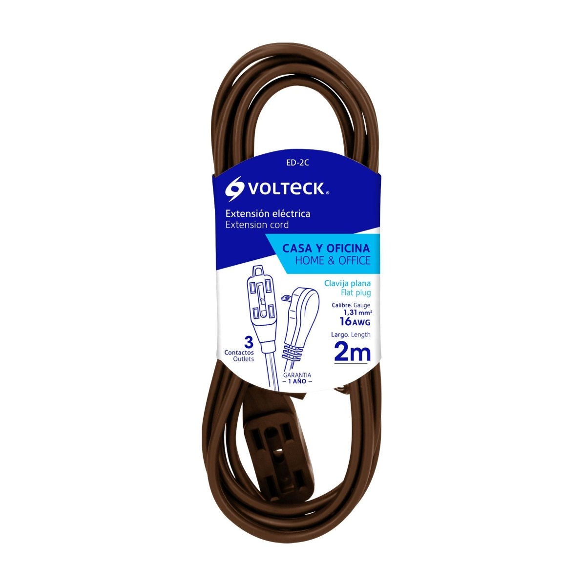 EXTENSION ELECTRICA DOMESTICA CAFE 10M VOLTECK - SUPERMIX