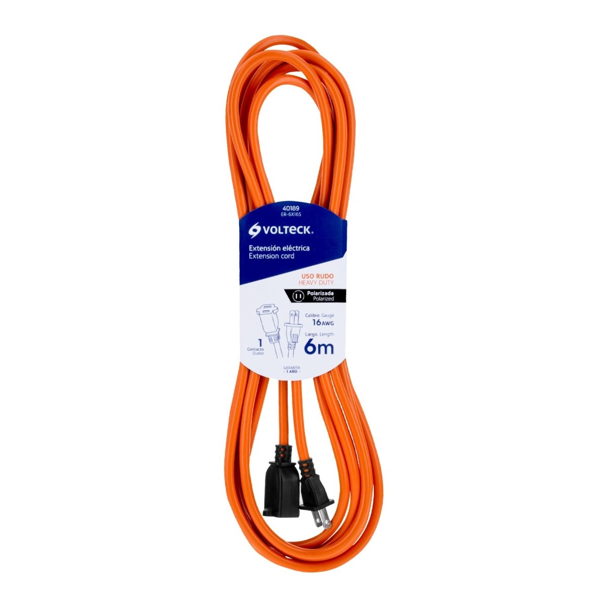 EXTENSION ELECTRICA USO RUDO 6M 2X16AWG - SUPERMIX