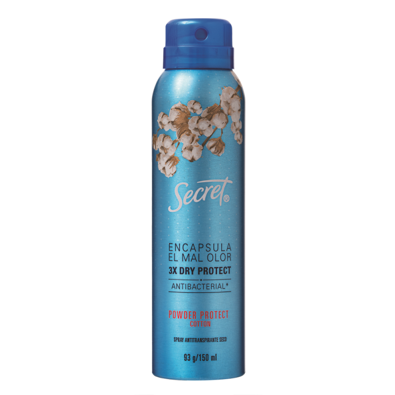 SECRET DESODORANTE SPRAY POWDER PROTECT COTTON 93 GRS 150 ML