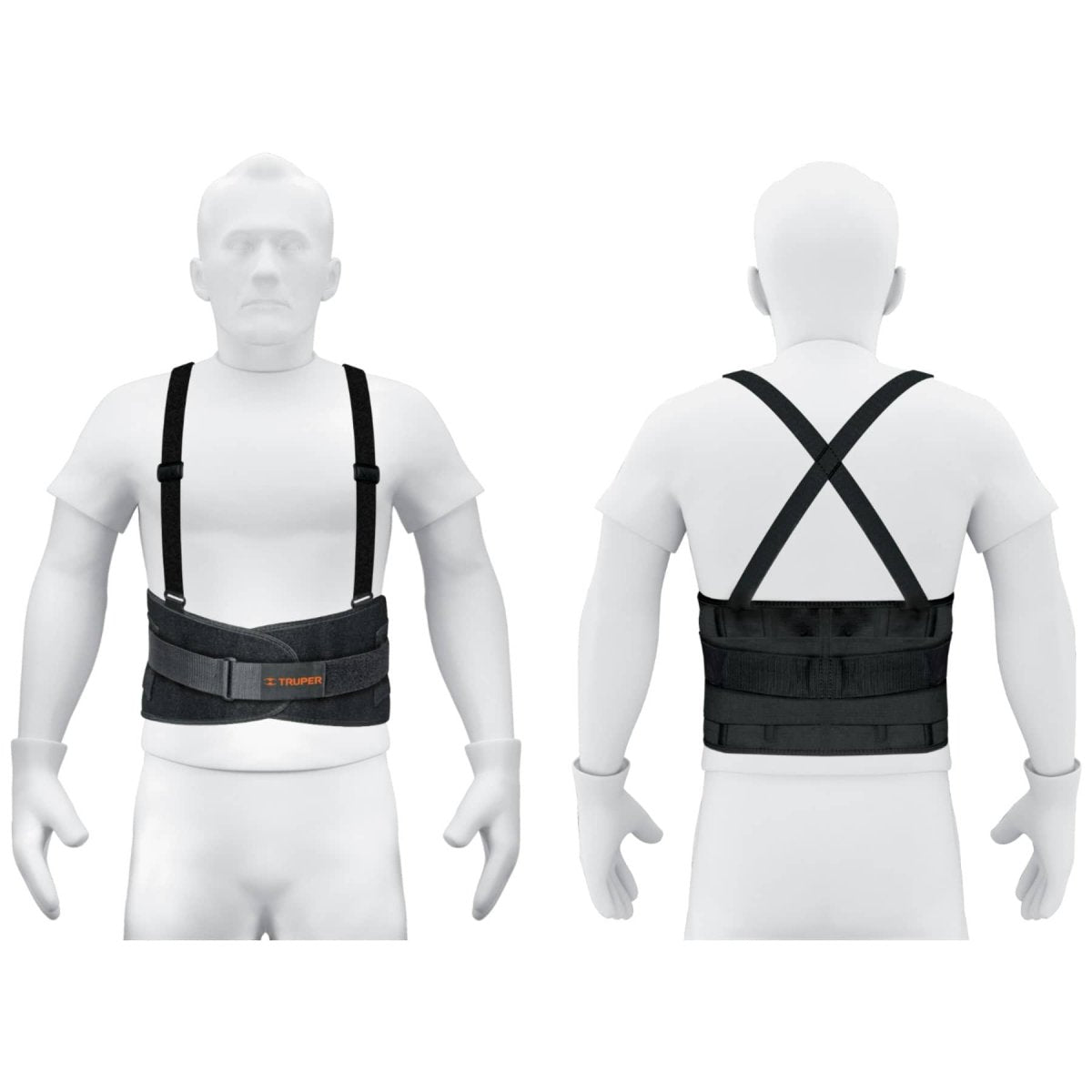 FAJA CON TIRANTES TALLA L CON CINTURON AJUSTABLE DE 4 VARILLAS TRUPER - SUPERMIX
