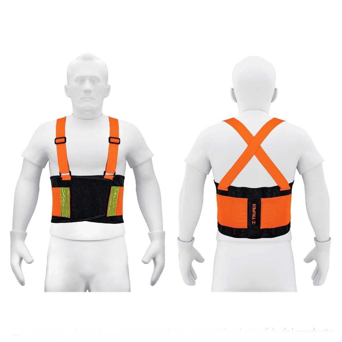 FAJA CON TIRANTES TALLA XL CON CINTA REFLECTIVA DE 4 VARILLAS TRUPEPR - SUPERMIX