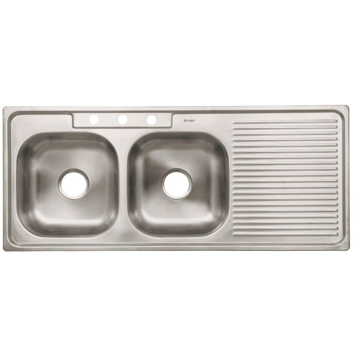 FREGADERO DOBLE EMPOTRAR ESCURIDOR A LA DERECHA 47.5"X19.5 ACERO INOXIDABLE 304 FOSET - SUPERMIX