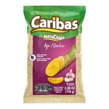 FRITO LAY CARIBAS NATUCHIPS PLATANOS SABOR AJO 110 GR - SUPERMIX