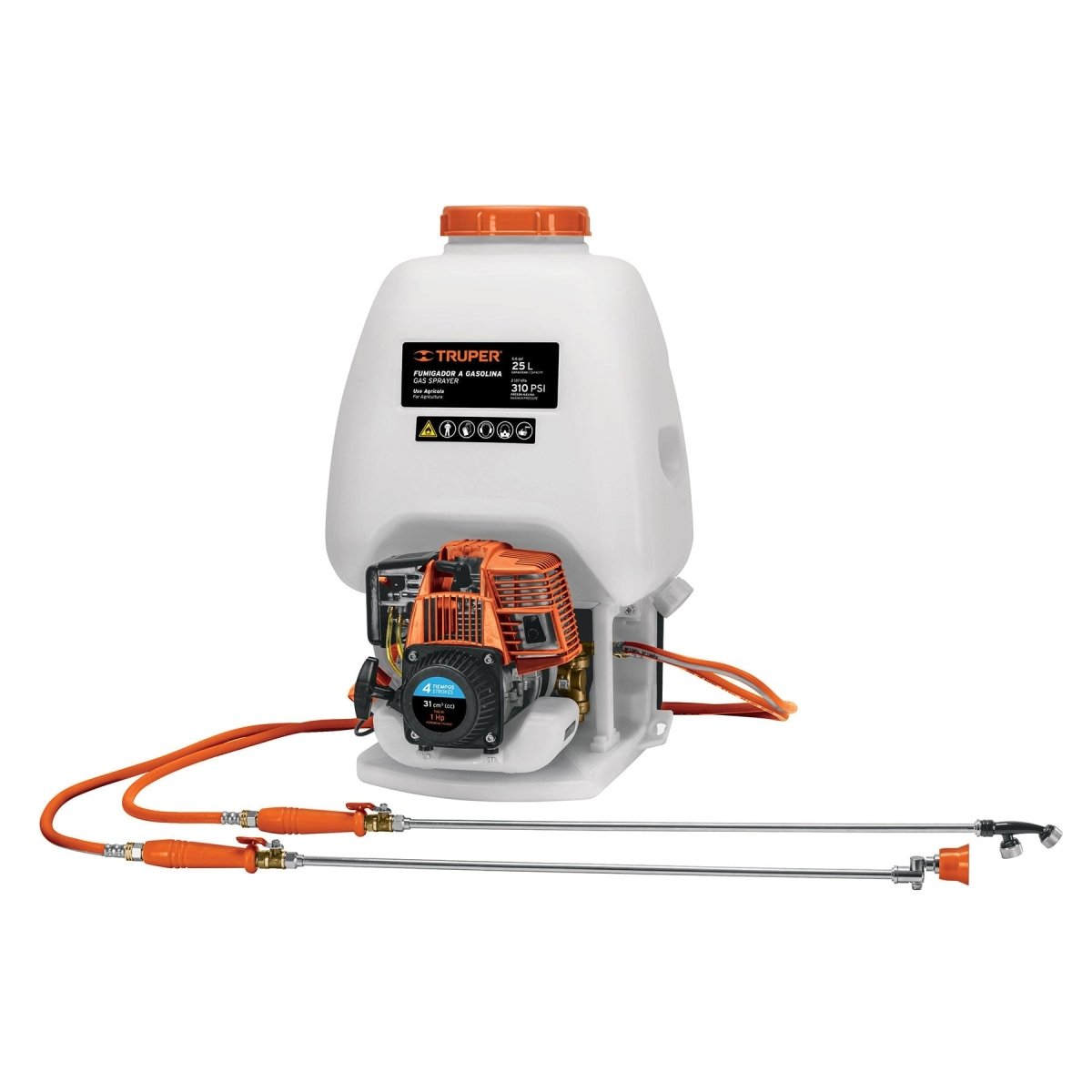FUMIGADORA DE GASOLINA 25L TIPO MOCHILA 310PSI TRUPER - SUPERMIX