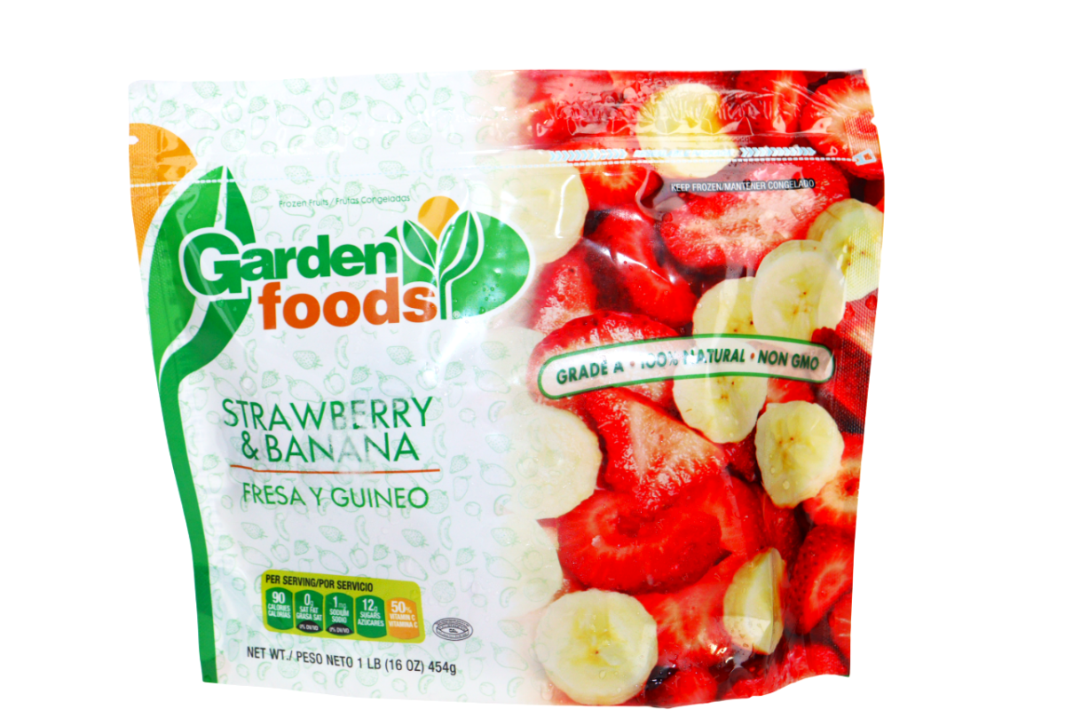 GARDEN FOODS FRESAS Y GUINEO 1 LB - SUPERMIX