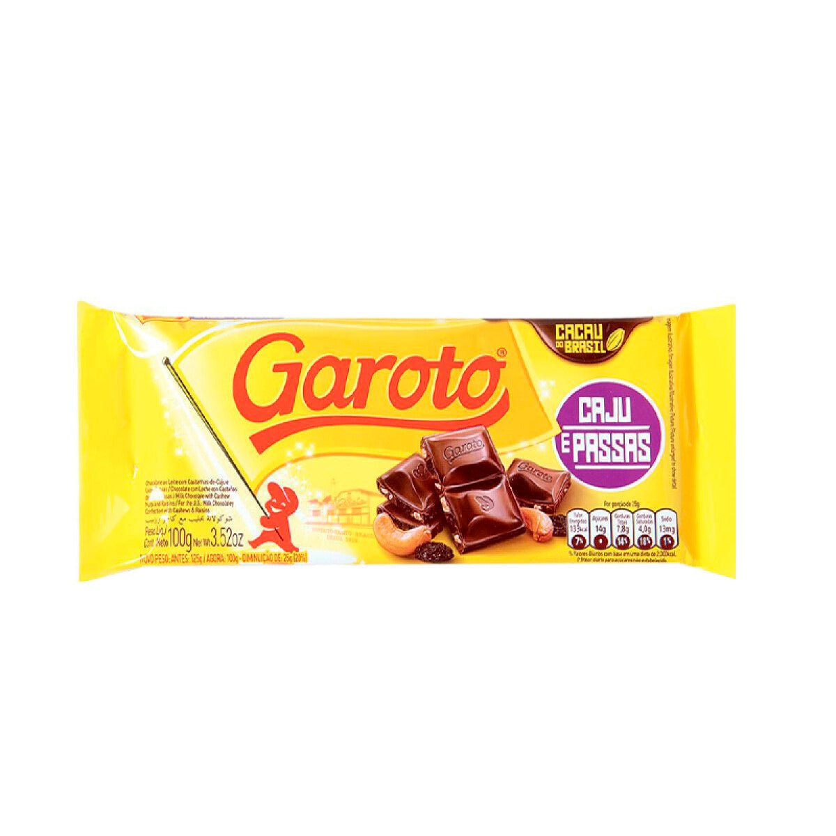 GAROTO TABLETA CAJUIL Y PASAS 16/80 GRS - SUPERMIX