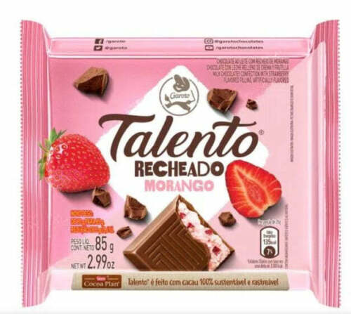 GAROTO TALENTO TABLETA FRESA 12/85 GRS - SUPERMIX