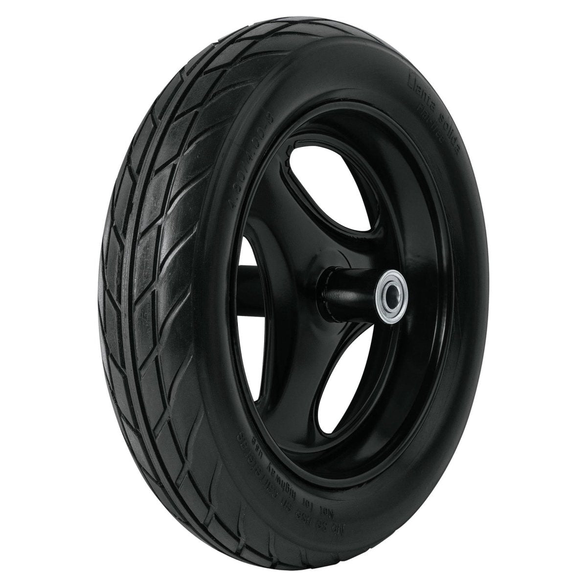 GOMA 16'' IMPONCHABLE CON RIN EJE Y CAJA DE BOLA PARA CARRETILLA TRUPER - SUPERMIX