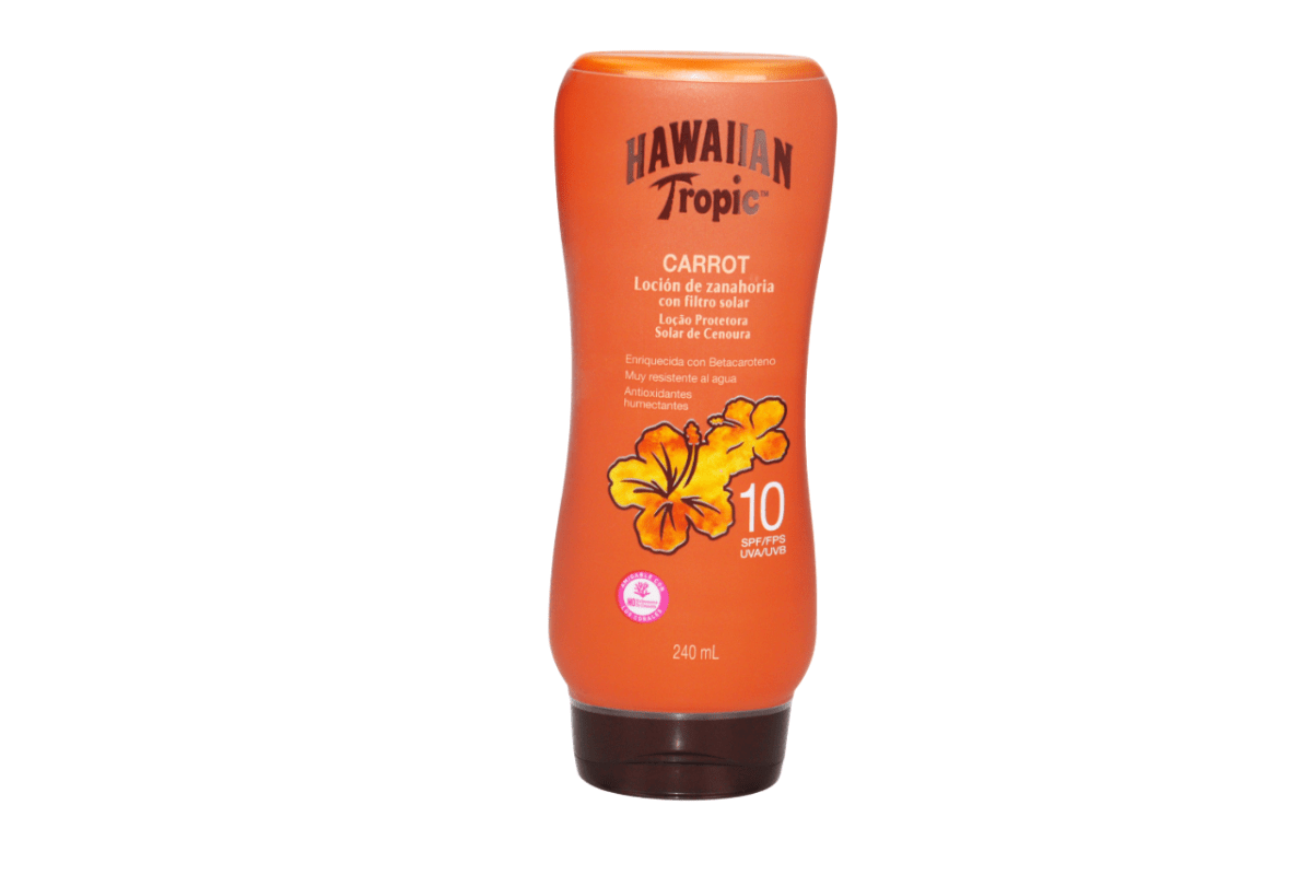 HAWAIIAN T. CARROT LOCION DE ZANAHORIA CON FILTRO SOLAR SPF10 240ML - SUPERMIX