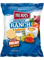 HERR´S POTATO CHIPS CREAMY RANCH & HABANERO 6 OZ - SUPERMIX