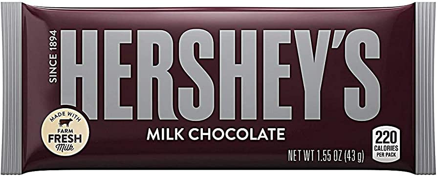 HERSHEY'S CHOCOLAYE MILK CHOCOLATE BARRA 1DIS/36CT 1.55 OZ - SUPERMIX