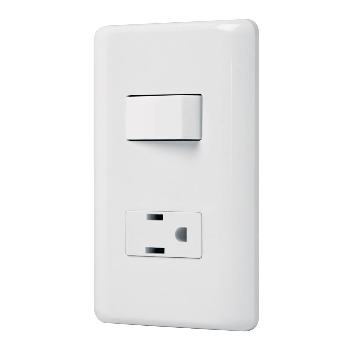 INTERRUPTOR + TOMACORRIENTE BLANCO VOLTECK BASIC - SUPERMIX