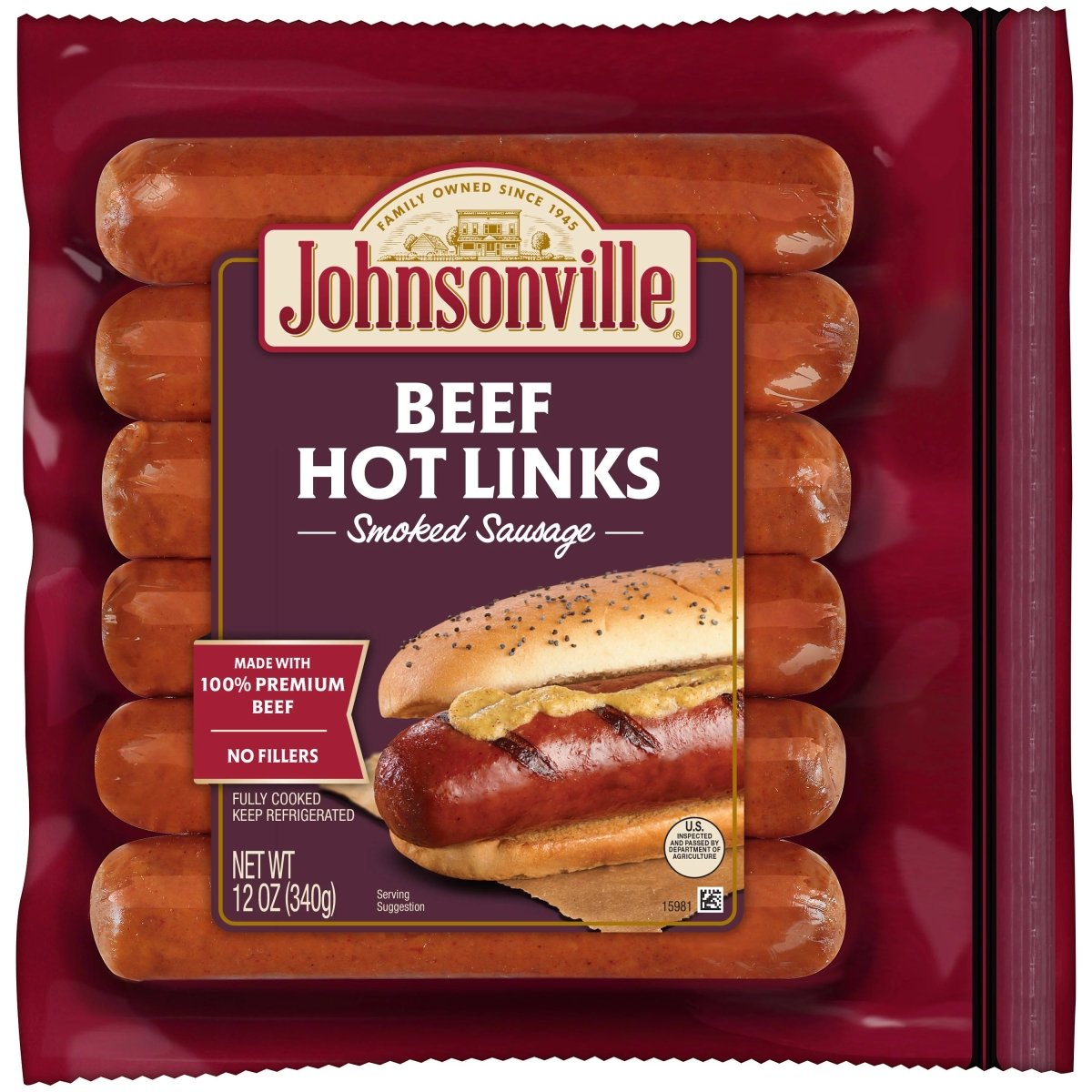 JOHNSONVILLE BEEF HOT LINK 12 OZ - SUPERMIX