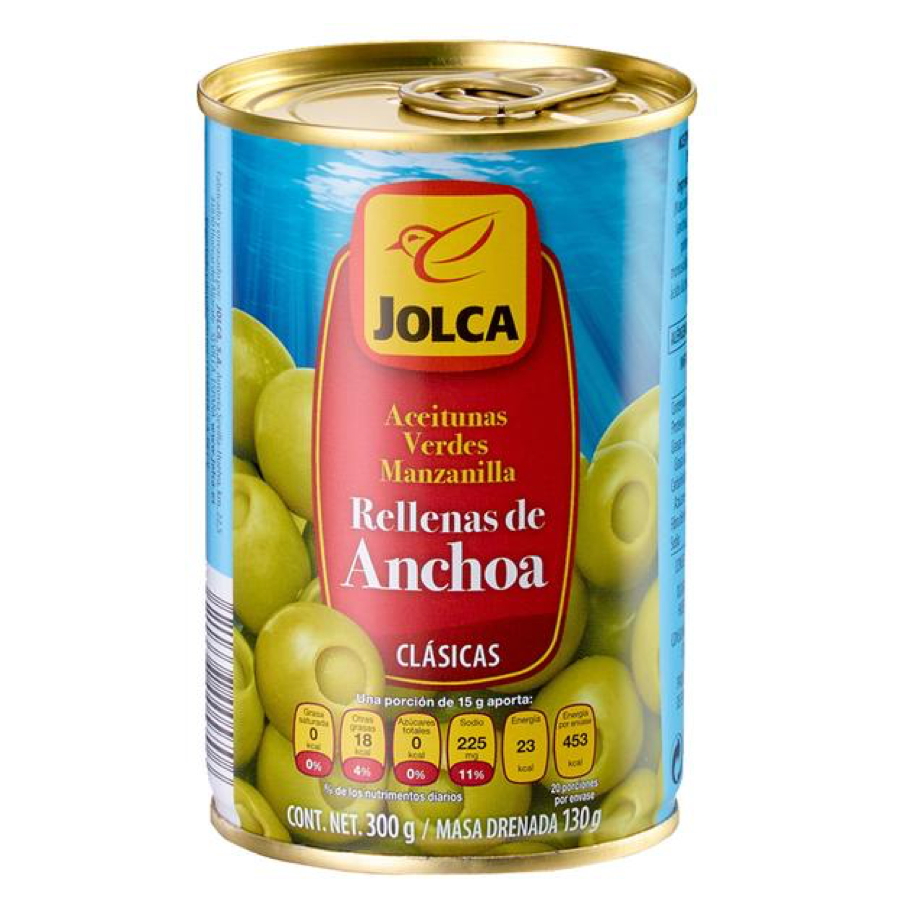 JOLCA ACEITUNA RELLENA ANCHOA 35% S 300 GR - SUPERMIX