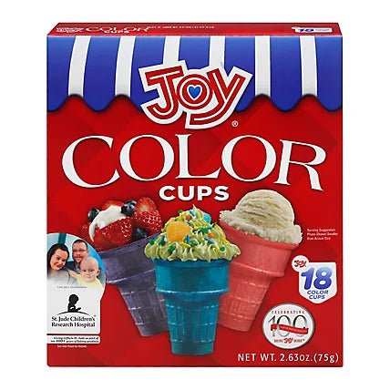 JOY CONE COLOR ICE CRM CUPS 2.63 OZ - SUPERMIX
