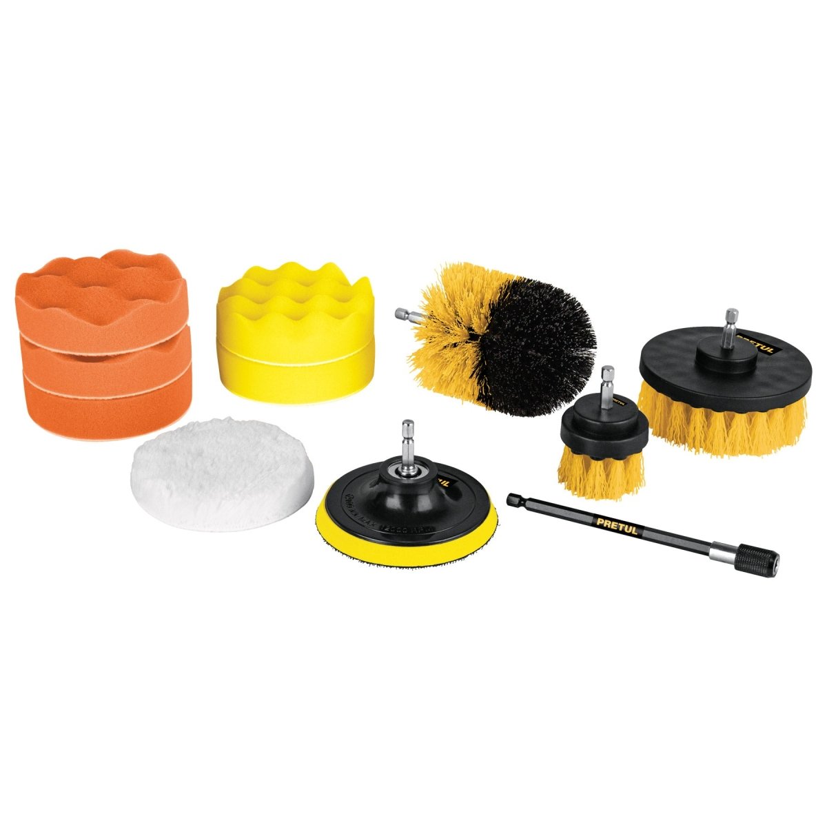 JUEGO 11 ACCESORIOS DE LIMPIEZA Y PULIDO - SUPERMIX