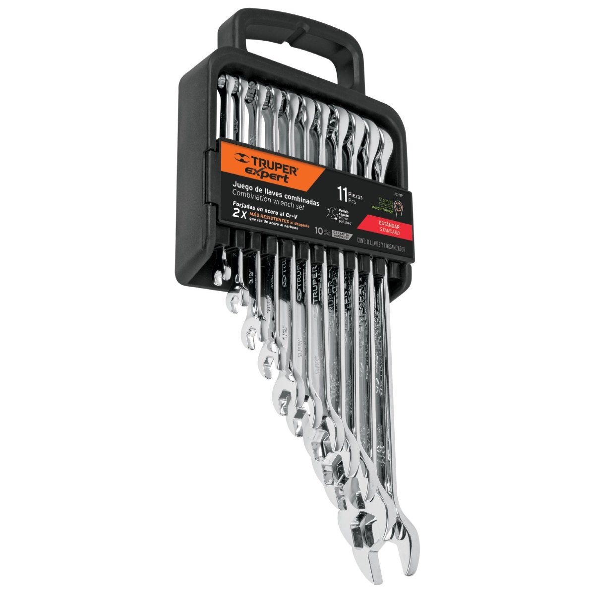 JUEGO DE 11 LLAVES COMBINADAS DESDE 1/4" HASTA 7/8" TRUPER.. - SUPERMIX