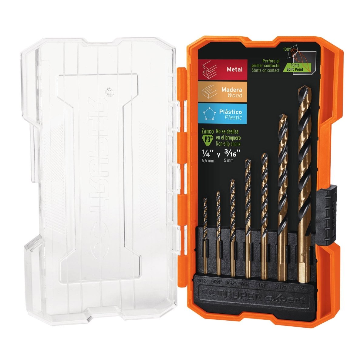 JUEGO DE 13 BARRENA PARA METAL DESDE 1/16" HASTA 5/16" TRUPER EXPERT - SUPERMIX