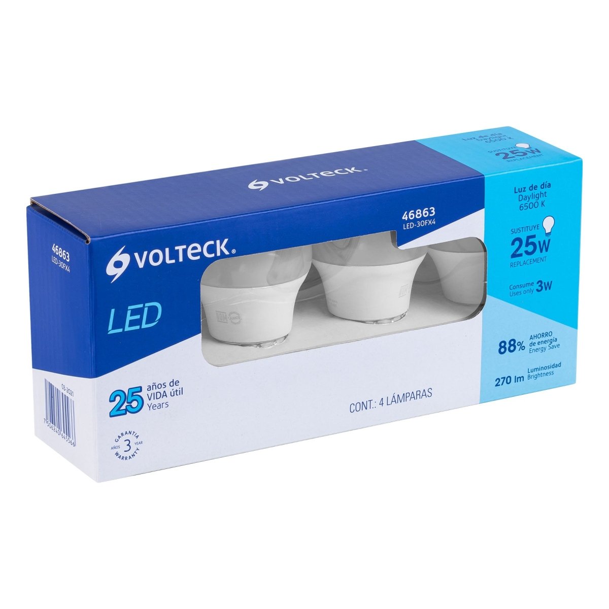 JUEGO DE 4 BOMBILLOS LED LUZ BLANCA - SUPERMIX