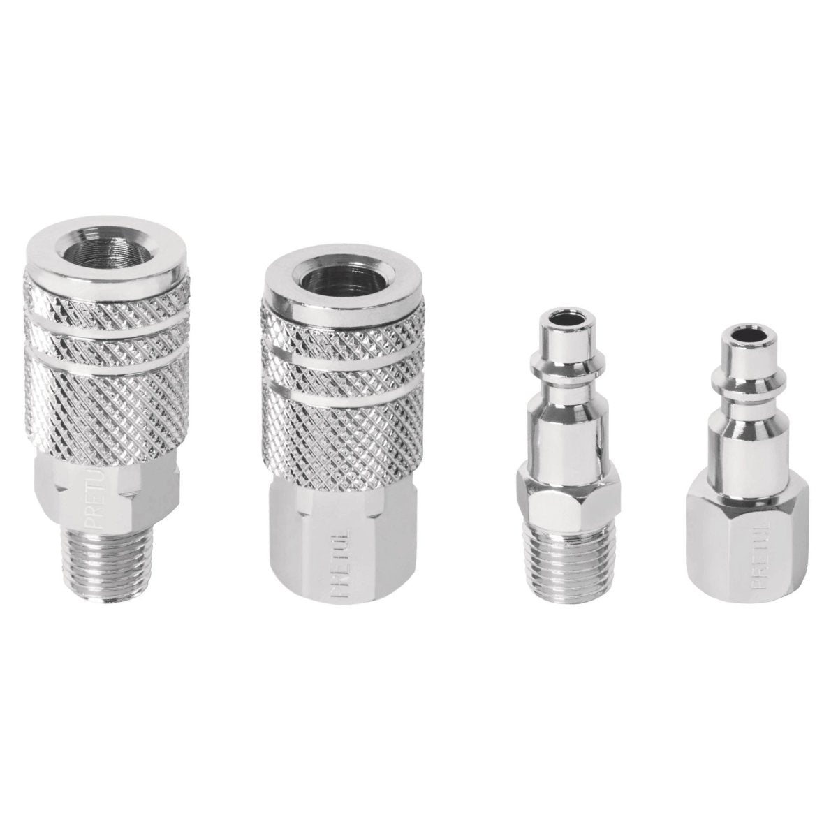 JUEGO DE 4 CONECTORES 1/4" NPT PARA COMPRESOR PRETUL - SUPERMIX