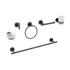 JUEGO DE 6 ACCESORIOS PARA BAÑO ACABADO NEGRO MATE - SUPERMIX