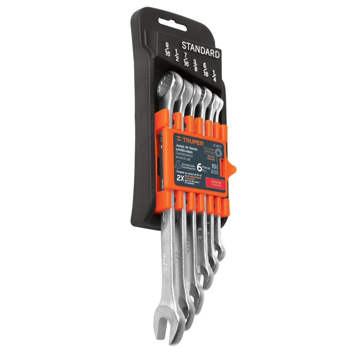 JUEGO DE 6 LLAVES COMBINADAS DESDE 1/4" HASTA 9/16" TRUPER - SUPERMIX