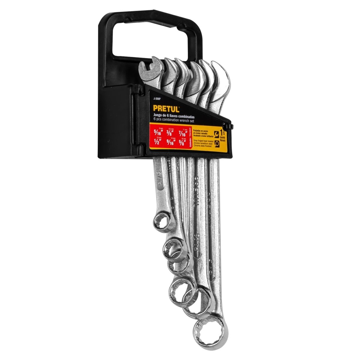 JUEGO DE 6 LLAVES COMBINADAS DESDE 5/16" HASTA 5/8" PRETUL.. - SUPERMIX