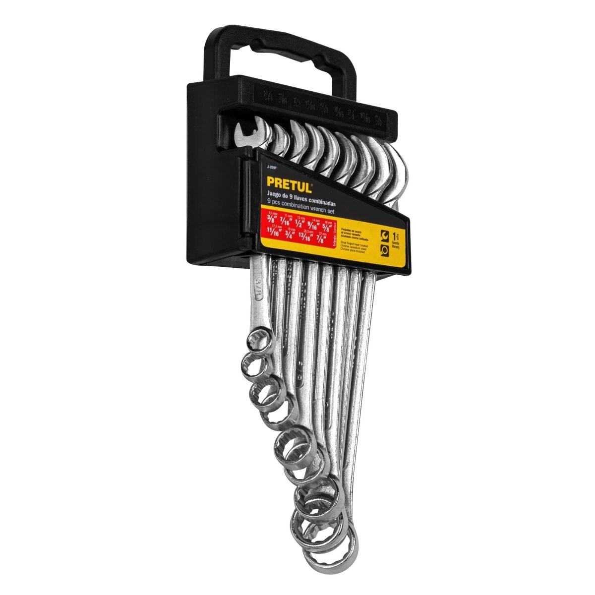 JUEGO DE 9 LLAVES COMBINADAS DESDE 3/8" HASTA 7/8" PRETUL.. - SUPERMIX