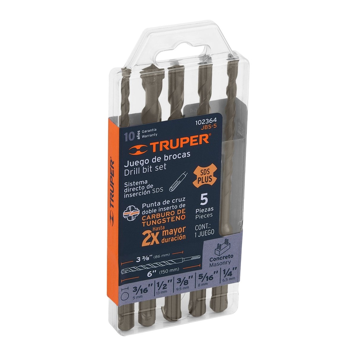 JUEGO DE BROCAS PARA CONCRETO SDS PLUS,.. - SUPERMIX